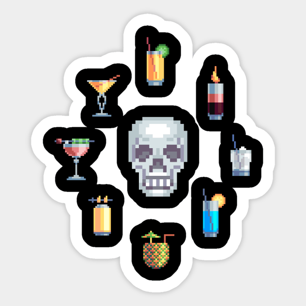 Skull & Cocktails Sticker by Dr. Cork